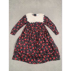 Vintage The Children's Hour Girl's Floral Dress Lace Embroidered Collar Size 4‎